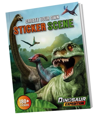 Książka z naklejkami Dino