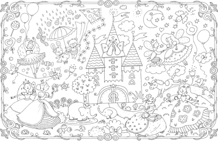 Kolorowanka podłogowa XXL Księżniczki wyd. 2022