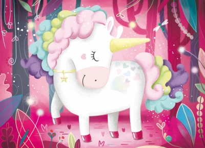 Puzzle 30 Na okrągło+ książka Jednorożce