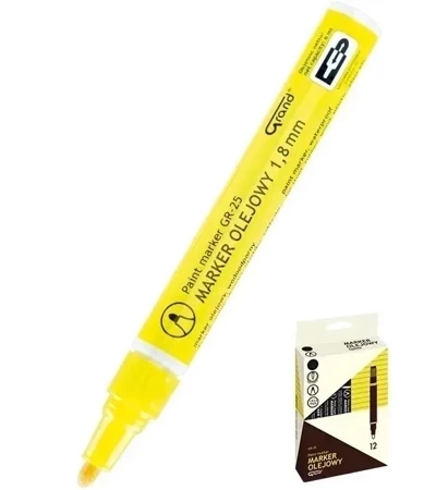 Marker olejowy GR-25 żółty (12szt) GRAND