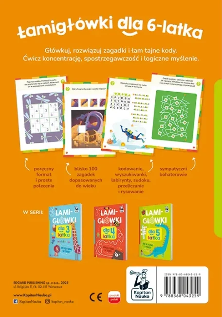 Łamigłówki dla 6-latka. Kapitan Nauka