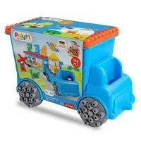 Klocki konstrukcyjne w aucie, Licz i baw się - Laweta, 114 el., 18m+, PolyM