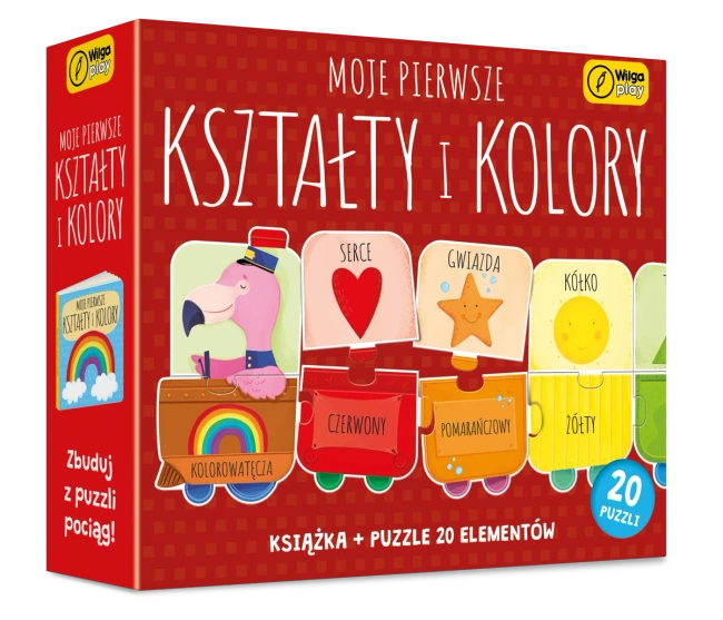 Książka i puzzle Moje pierwsze kształty i kolory 20 elementów