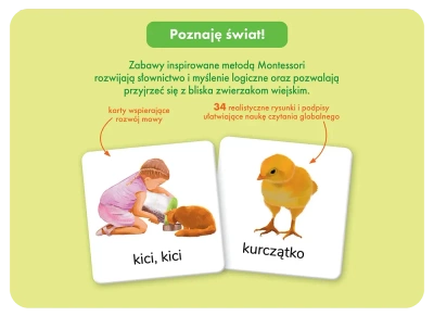 Montessori. Karty obrazkowe Zwierzęta na wsi (1-3 lata). Kapitan Nauka