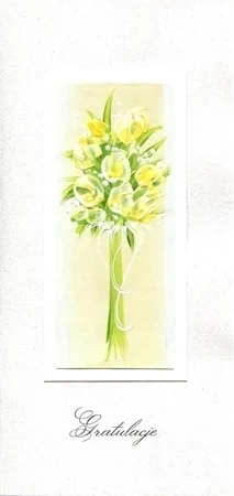 Karnet Gratulacje DL G01 - Zielony bukiet