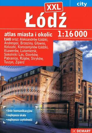 Łódź. Atlas miasta i okolic XXL 1:16 000 + 15 miast wyd. 2019