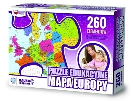 Puzzle 260 edukacyjne Mapa Europy