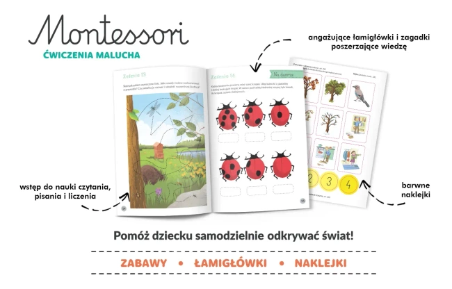 Zabawy malucha 2-3 lata. Montessori. Karty sensoryczne