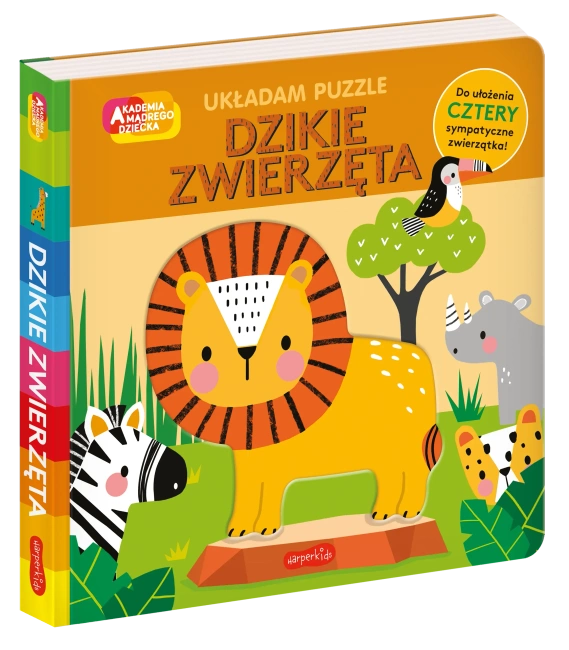 Dzikie zwierzęta. Akademia mądrego dziecka. Układam puzzle