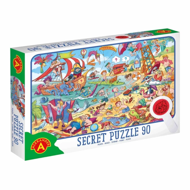 Puzzle Obserwacyjne z lupą plaża 90 elementów