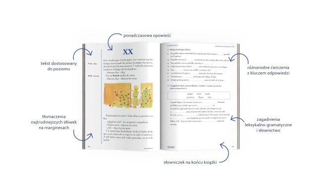 Hiszpański. El Principito. Mały Książę. Adaptacja z ćwiczeniami