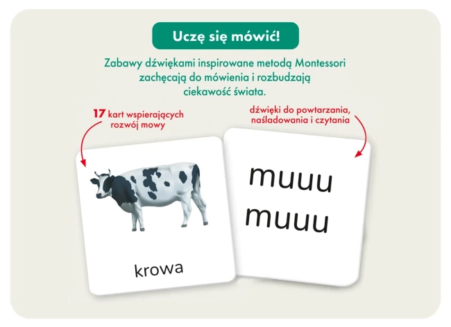 Montessori Karty obrazkowe Dźwięki (1-3 lata) Kapitan Nauka