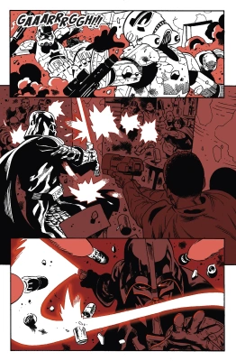 Darth Vader. Star Wars. Czerń, biel i czerwień