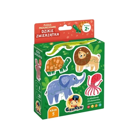 Puzzle progresywne Dzikie zwierzątka dla dzieci 2+