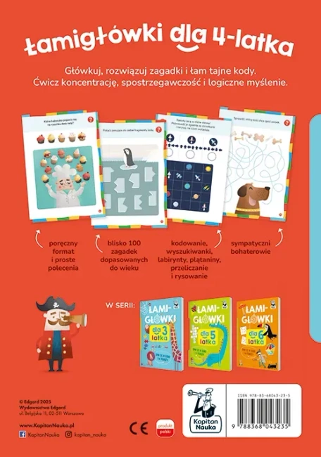Łamigłówki dla 4-latka. Kapitan Nauka