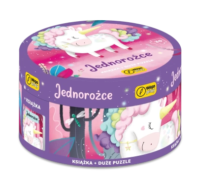 Puzzle 30 Na okrągło+ książka Jednorożce