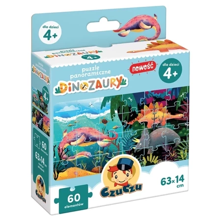 Puzzle 60 panoramiczne Dinozaury CzuCzu