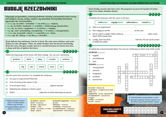 Język angielski. Megazadania 11+. Minecraft