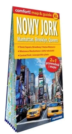Nowy Jork. Manhattan, Brooklyn, Queens; laminowany map&guide XL (2w1: przewodnik i mapa)