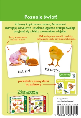 Montessori. Karty obrazkowe Zwierzęta na wsi (1-3 lata). Kapitan Nauka