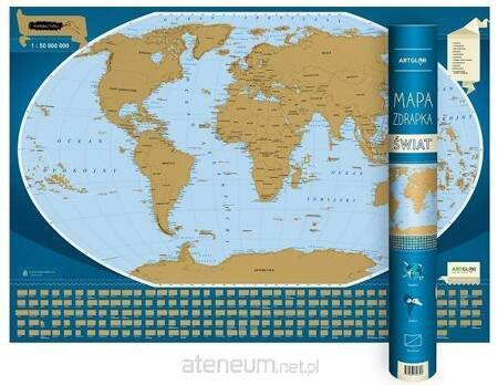 Mapa zdrapka świat 1:50 000 000