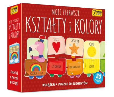 Książka i puzzle Moje pierwsze kształty i kolory 20 elementów