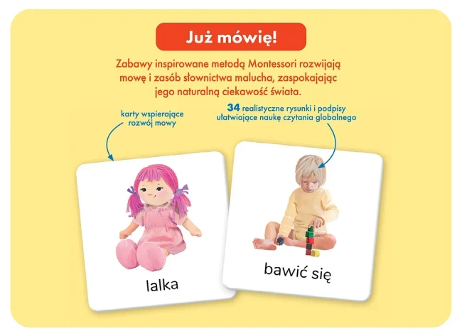 Montessori. Karty obrazkowe Pierwsze słowa (1-3 lata). Kapitan Nauka