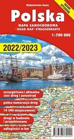 Polska. Mapa 1:700 000 wyd. 2024/2025