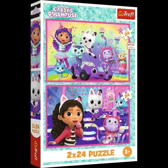PUZZLE 2x24 - Zabawy z Gabby 34433