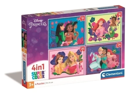 Puzzle 4w1 super kolor Disney princess 21517