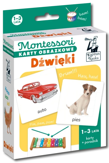 Montessori Karty obrazkowe Dźwięki (1-3 lata) Kapitan Nauka