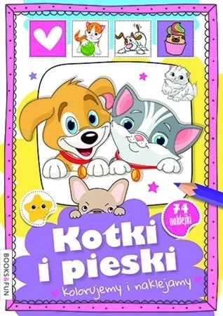 Kotki i pieski. Kolorujemy i naklejamy