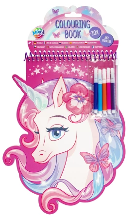 Kolorowanka w kształcie zwierząt. Jednorożec