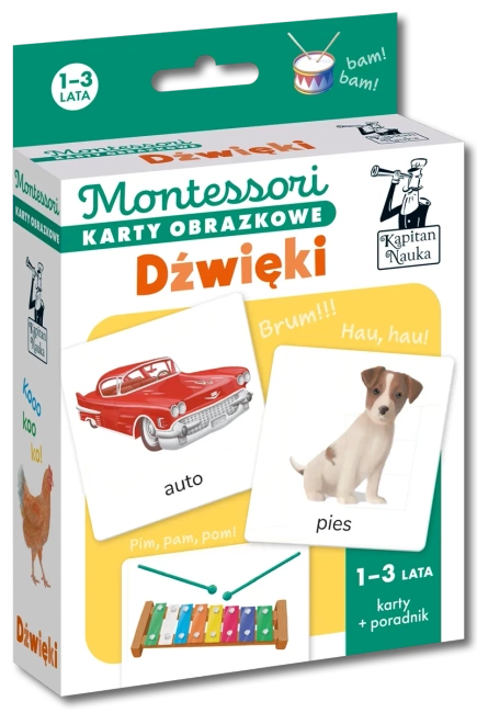Montessori Karty obrazkowe Dźwięki (1-3 lata) Kapitan Nauka