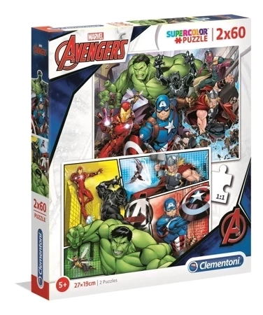 Puzzle 2x60 Super kolor The Avengers