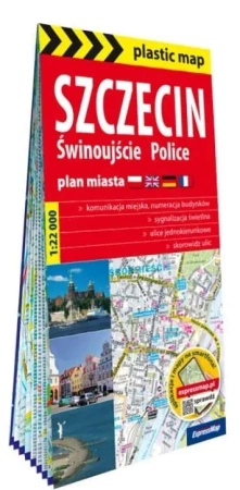 Szczecin Świnoujście Police foliowany plan miasta 1:22 000