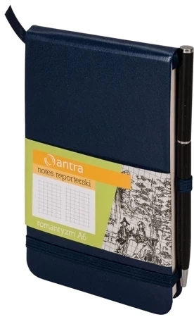 Notes romantyzm A6 reporterski kratka granatowy