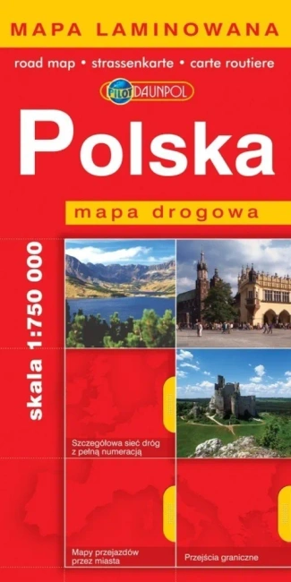 Polska mapa drogowa 1:750000/Europilot/laminowana