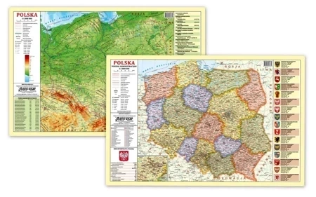 Podkładka na biurko Polska fizyczno administracyjna mapa 1:1 800 000