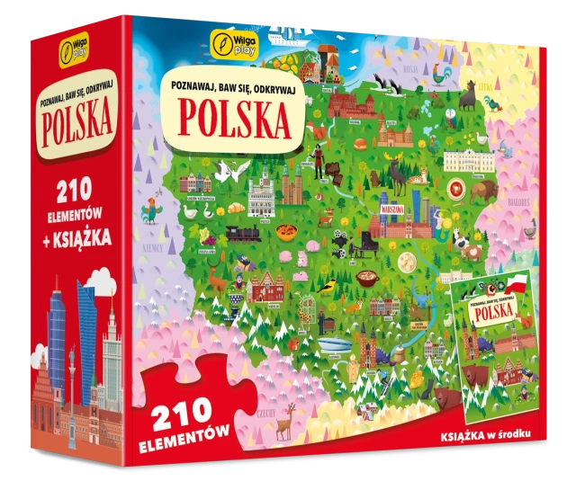 Książka i puzzle Poznawaj, baw się, odkrywaj Polska 210 elementów
