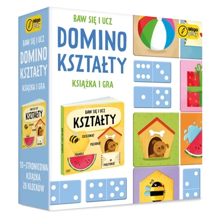 Baw się i ucz Domino Kształty Gra i książka
