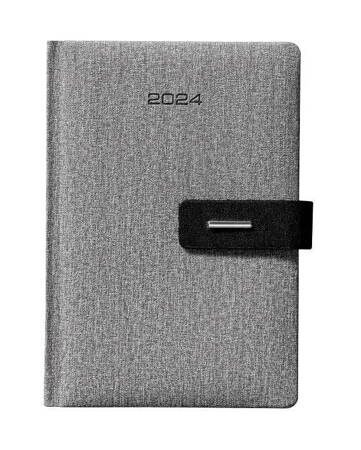 Kalendarz Książkowy 2024 A5 Dzienny Magnes Szary