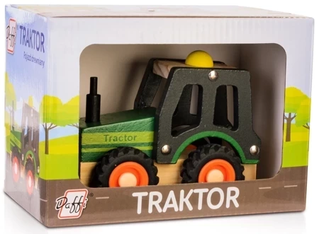 Auto drewniane z oponami Traktor