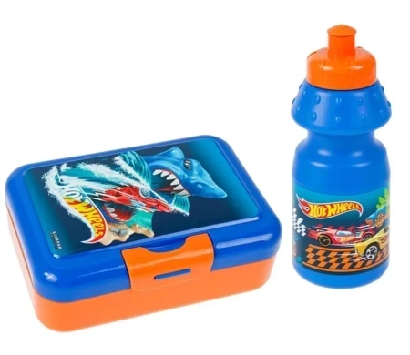 Bidon 350ml + pudełko śniadaniowe Hot Wheels