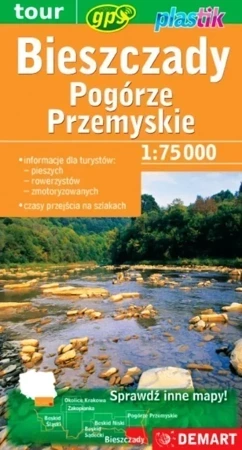 Bieszczady i Pogórze Przemyskie mapa turystyczna plastik 1:75 000