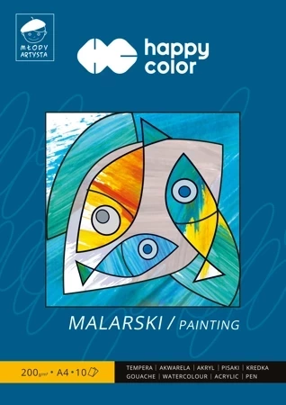 Blok Happy Color malarski Młody Artysta A4 10 arkuszy 200g