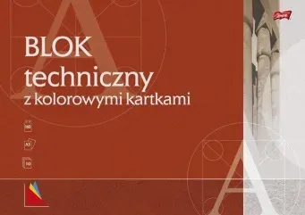 Blok techniczny A3 10k z kolorowymi kartkami pakiet 10 sztuk