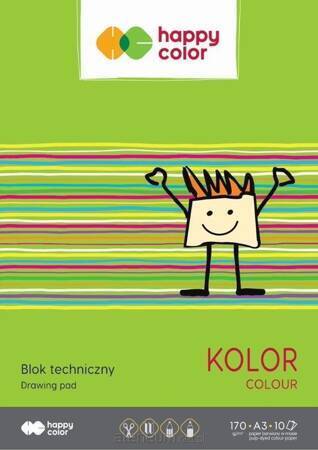 Blok techniczny kolor A3/10K 170g HAPPY COLOR