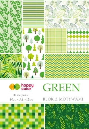 Blok z motywami Green A4/15K 80g HAPPY COLOR