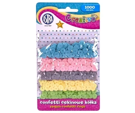 Confetti cekiny kółka 5 kolorów ASTRA